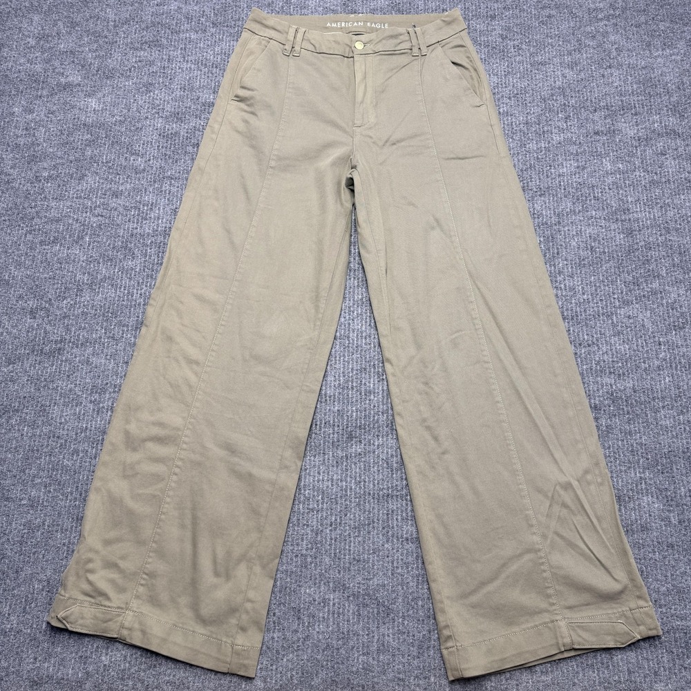 American Eagle Outfitters Convertible Trousers Womens 6 T Beige Wide Leg Stretch